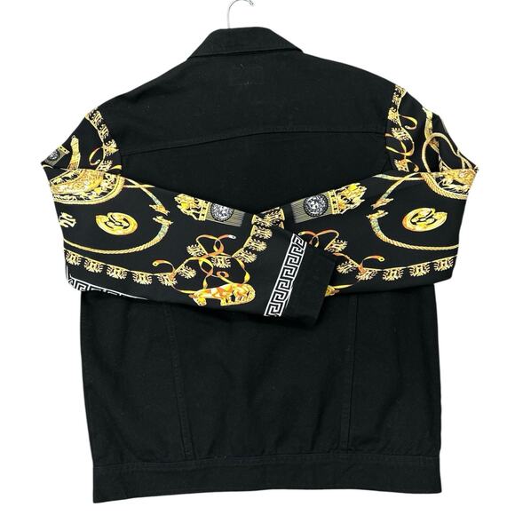 Dapper Dan VTG Authentic 90s Upcycled Print Denim Jacket SZ L - Picture 2 of 8